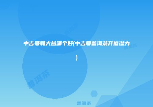 中吉号和大益哪个好(中吉号普洱茶升值潜力)