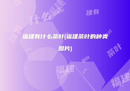 福建有什么茶叶(福建茶叶的种类图片)