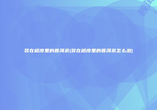 装在橘皮里的普洱茶(装在橘皮里的普洱茶怎么泡)