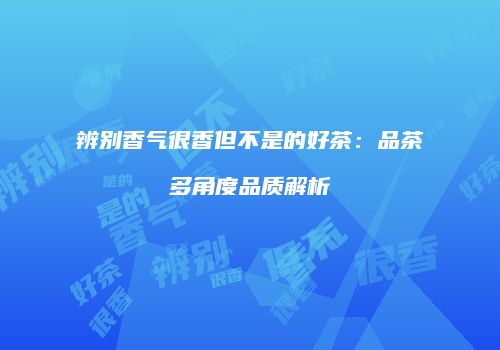 辨别香气很香但不是的好茶：品茶多角度品质解析
