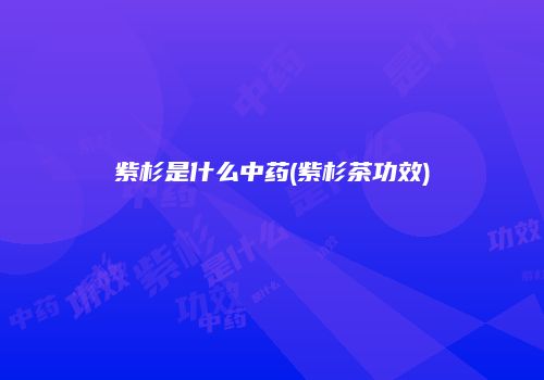 紫杉是什么中药(紫杉茶功效)