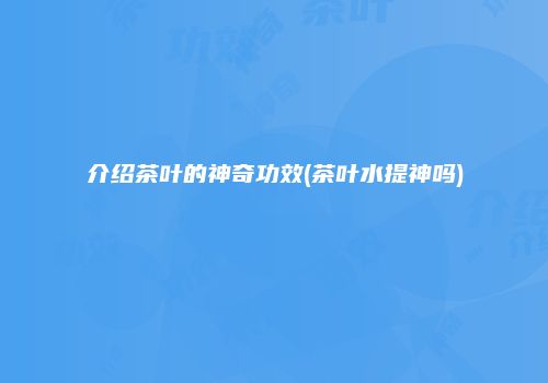 介绍茶叶的神奇功效(茶叶水提神吗)