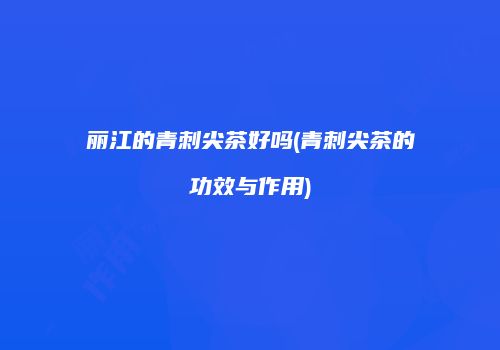 丽江的青刺尖茶好吗(青刺尖茶的功效与作用)