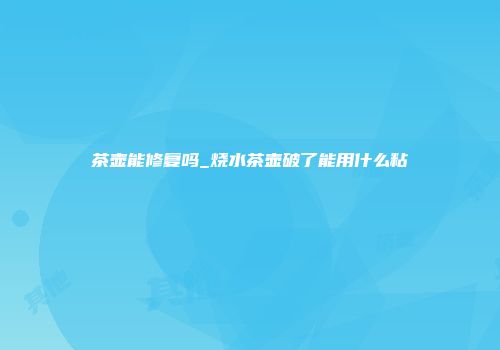 茶壶能修复吗_烧水茶壶破了能用什么粘