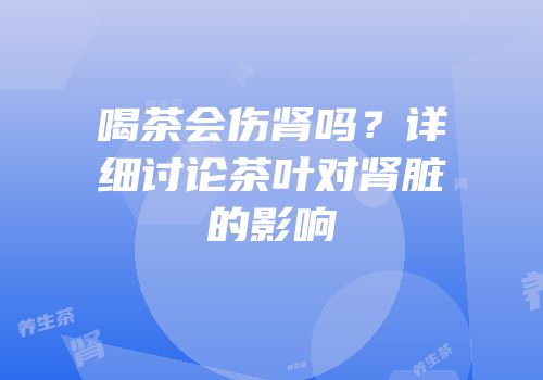 喝茶会伤肾吗？详细讨论茶叶对肾脏的影响