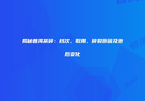 揭秘普洱茶碎：档次、取用、碎裂原因及泡后变化