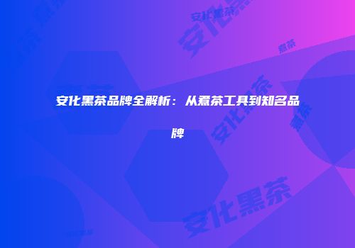 安化黑茶品牌全解析：从煮茶工具到知名品牌
