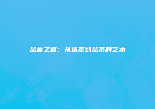 品茗之道：从选茶到品茶的艺术