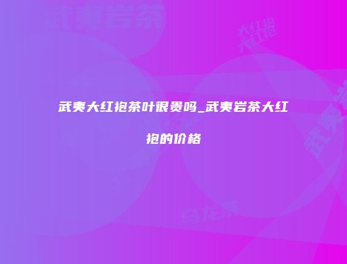 武夷大红袍茶叶很贵吗_武夷岩茶大红袍的价格