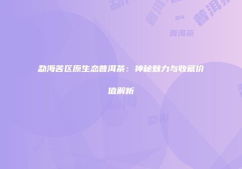 勐海苦区原生态普洱茶：神秘魅力与收藏价值解析