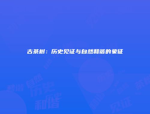 古茶树：历史见证与自然和谐的象征