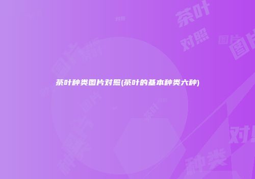 茶叶种类图片对照(茶叶的基本种类六种)