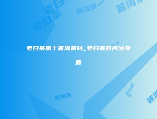 老白茶属于普洱茶吗_老白茶的内涵物质