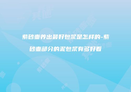 紫砂壶养出最好包浆是怎样的-紫砂壶部分的泥包浆有多好看