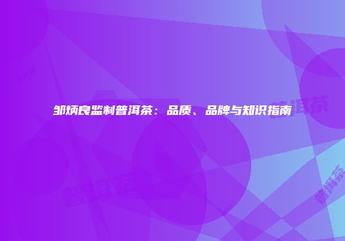 邹炳良监制普洱茶：品质、品牌与知识指南
