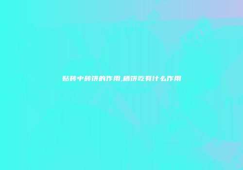 贴砖中砖饼的作用,栖饼吃有什么作用