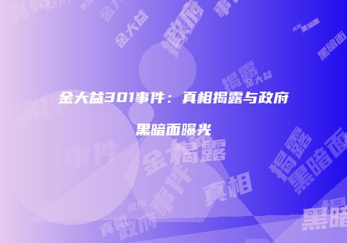 金大益301事件：真相揭露与政府黑暗面曝光