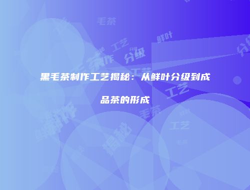 黑毛茶制作工艺揭秘：从鲜叶分级到成品茶的形成