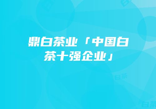 鼎白茶业「中国白茶十强企业」