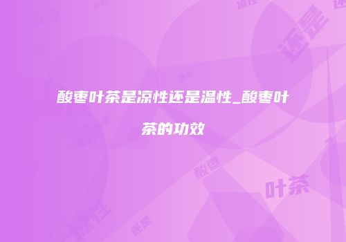 酸枣叶茶是凉性还是温性_酸枣叶茶的功效