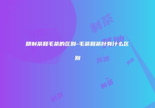 精制茶和毛茶的区别-毛茶和茶叶有什么区别