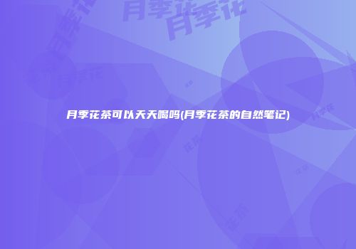 月季花茶可以天天喝吗(月季花茶的自然笔记)