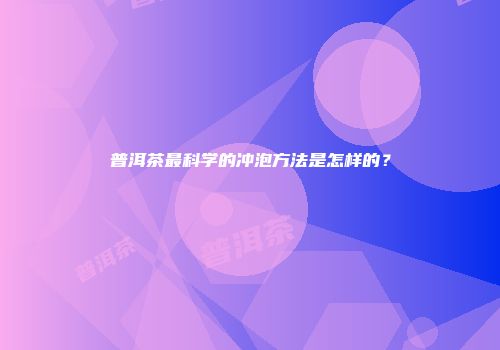 普洱茶最科学的冲泡方法是怎样的？