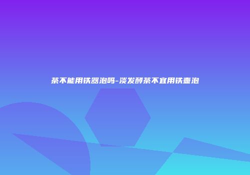 茶不能用铁器泡吗-淡发酵茶不宜用铁壶泡