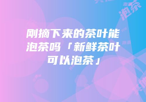 刚摘下来的茶叶能泡茶吗「新鲜茶叶可以泡茶」