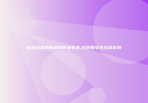 安吉白茶喝新茶好还是老茶,白茶和安吉白茶区别