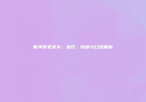 普洱茶老茶头：泡饮、收藏与口感解析