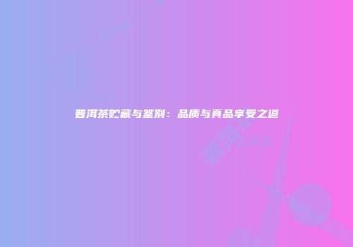 普洱茶贮藏与鉴别：品质与真品享受之道