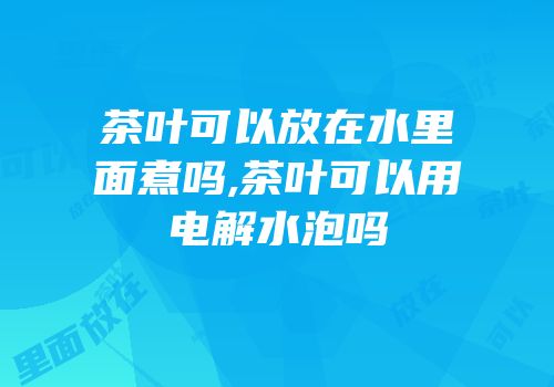 茶叶可以放在水里面煮吗,茶叶可以用电解水泡吗