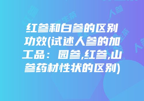 红参和白参的区别功效(试述人参的加工品：园参,红参,山参药材性状的区别)