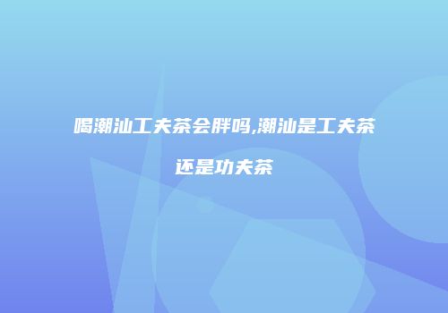 喝潮汕工夫茶会胖吗,潮汕是工夫茶还是功夫茶