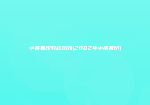中茶黄印有啥功效(2002年中茶黄印)