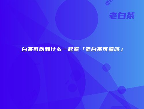 白茶可以和什么一起煮「老白茶可煮吗」