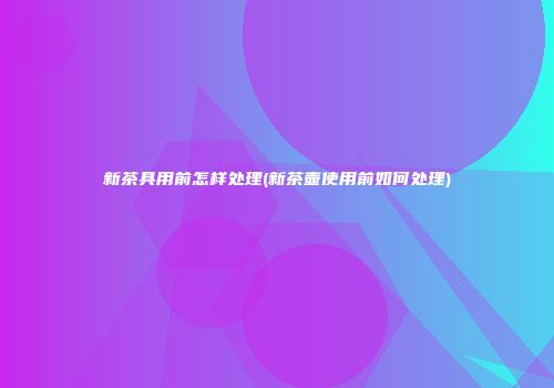 新茶具用前怎样处理(新茶壶使用前如何处理)