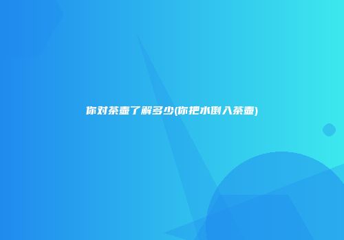 你对茶壶了解多少(你把水倒入茶壶)