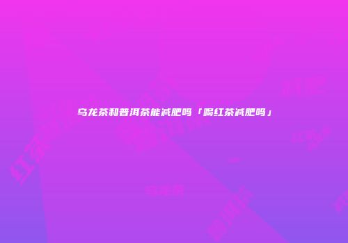 乌龙茶和普洱茶能减肥吗「喝红茶减肥吗」