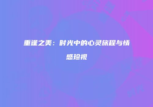 重逢之美：时光中的心灵旅程与情感珍视