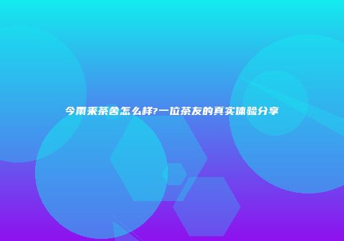 今雨来茶舍怎么样?一位茶友的真实体验分享