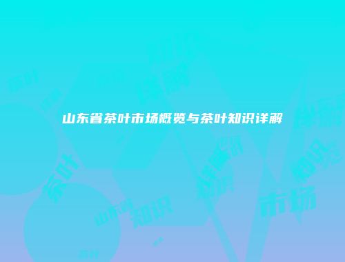 山东省茶叶市场概览与茶叶知识详解