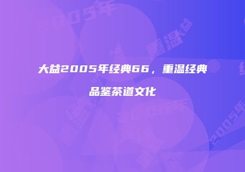 大益2005年经典66，重温经典品鉴茶道文化