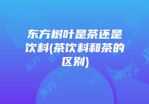 东方树叶是茶还是饮料(茶饮料和茶的区别)