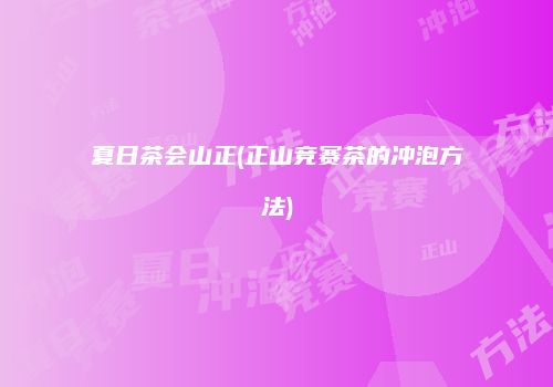 夏日茶会山正(正山竞赛茶的冲泡方法)