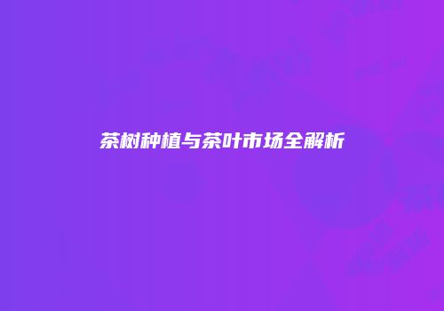 茶树种植与茶叶市场全解析