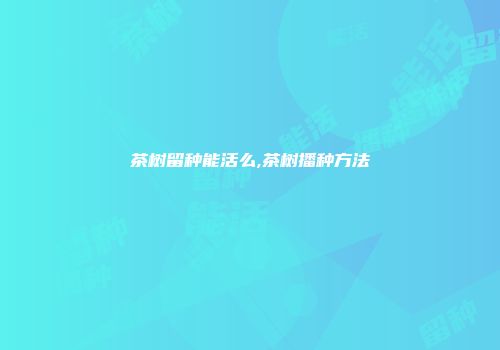 茶树留种能活么,茶树播种方法