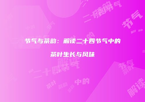 节气与茶韵：解读二十四节气中的茶叶生长与风味