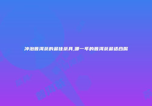 冲泡普洱茶的最佳茶具,哪一年的普洱茶最适合喝